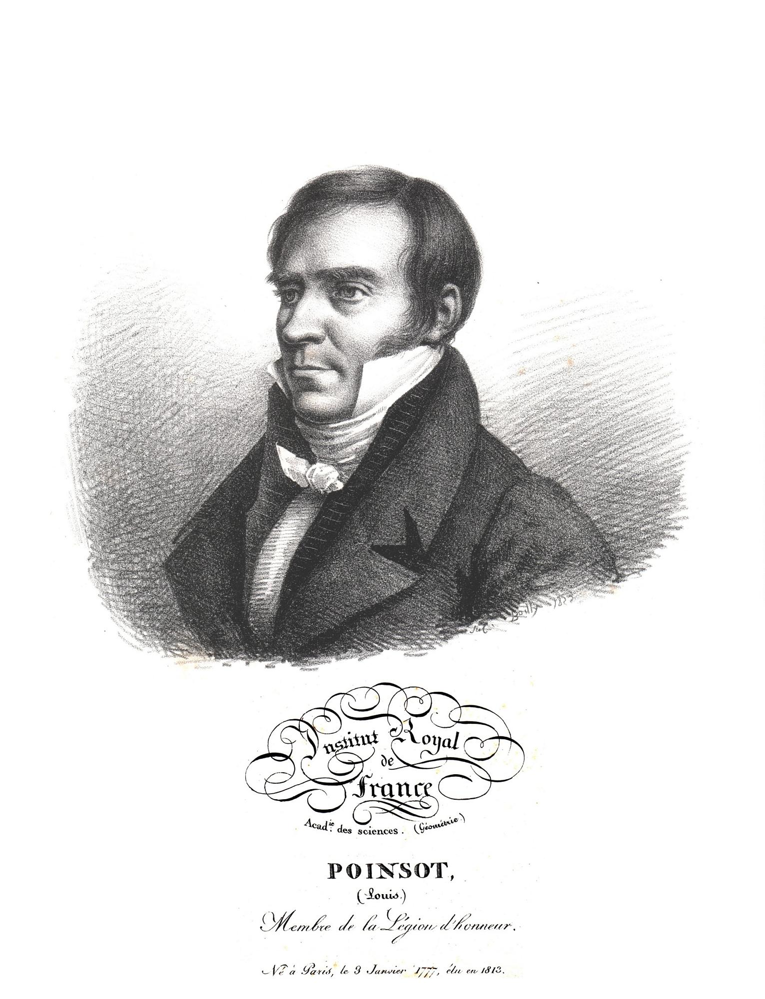 Lithograph portrait of Louis Poinsot by Julien-Léopold Boilly